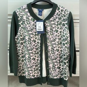 NWT DONCASTER Green and tan patterned Women's Sweater AND Shell!